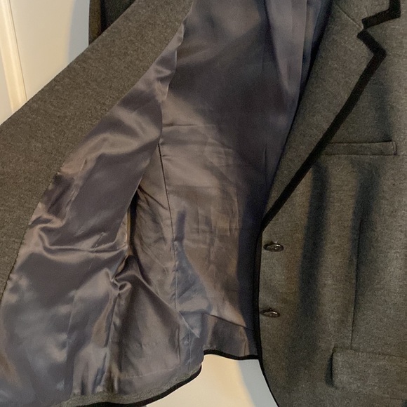 Gap The Academy Blazer Charcoal Gray Black Trim Size 10 - Picture 8 of 10